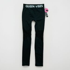 OPPA! Black Queen Vibes Leggings Womens Size S/M NEW Booty Lift